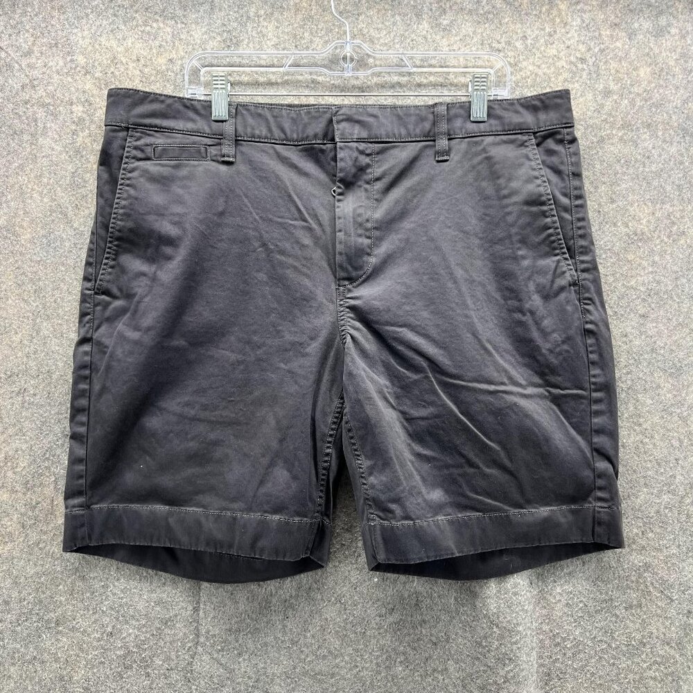 John Varvatos Black Flat Front Men Shorts
